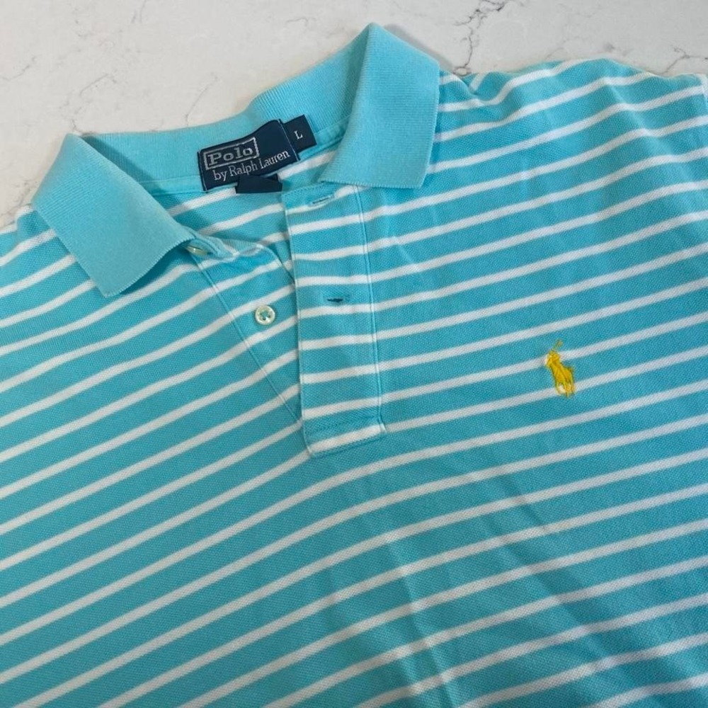 Polo Ralph Lauren Blue & White Striped‎ Shirt Men's Large